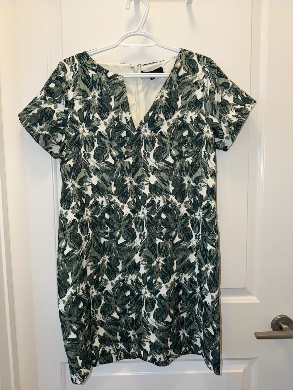 Abbey Glass Green Floral Jacquard Dress